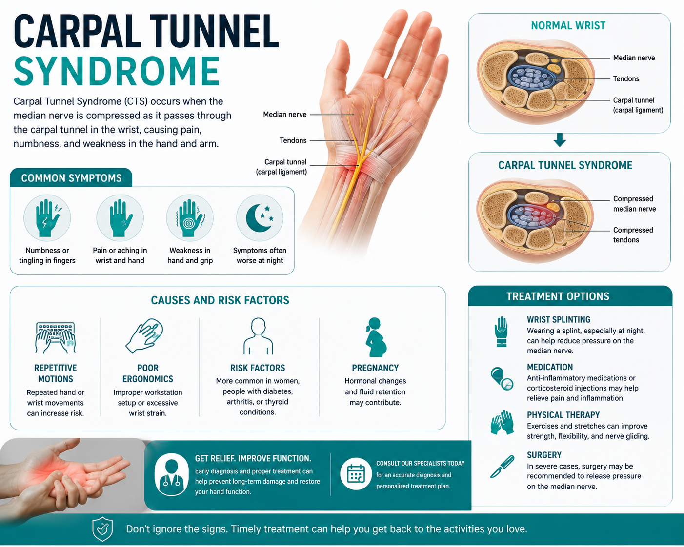 Carpal Tunnel Syndrome Explained: Symptoms, Causes and Available Treatments 