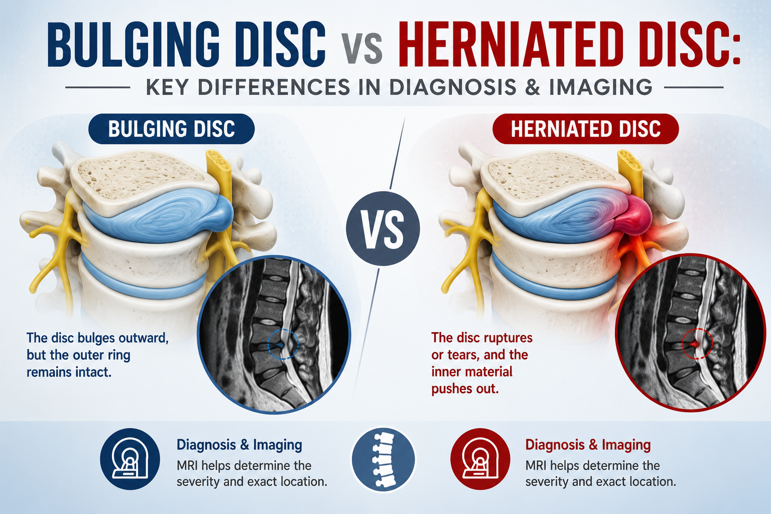 Bulging Disc vs Herniated Disc: Key Differences in Diagnosis & Imaging 
