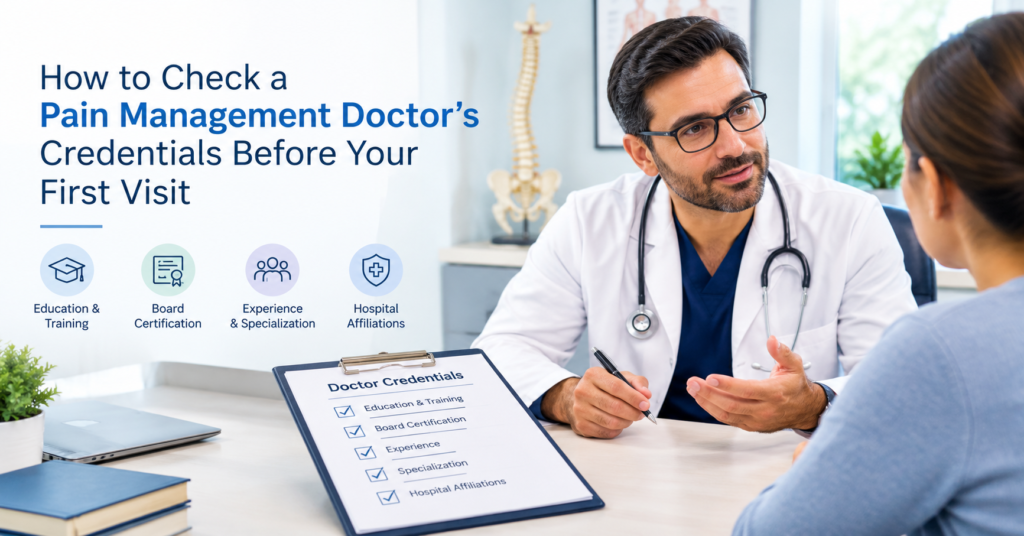 How to Check a Pain Management Doctor’s Credentials Before Your First Visit